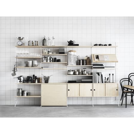 Etagère bois / Porte-revues & chaussures - L 78 x P 30 cm - String Furniture