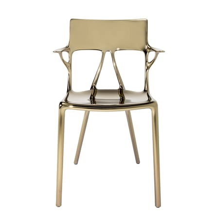 Fauteuil A.I plastique métal métallisé / Conçu par une intelligence artificielle - 100% recyclé - Kartell