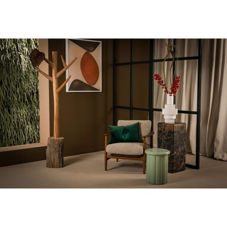 Fauteuil rembourré Todd tissu bois beige / Tissu bouclé - POLSPOTTEN