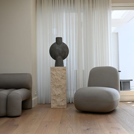 Fauteuil rembourré Toe Flat tissu beige - 101 COPENHAGEN