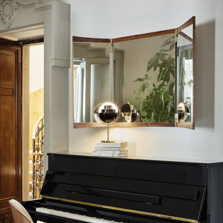 Miroir mural Vanity 3 bois naturel / L 116,6 x H 69 cm - Pivotant / Panneaux articulés - Gubi