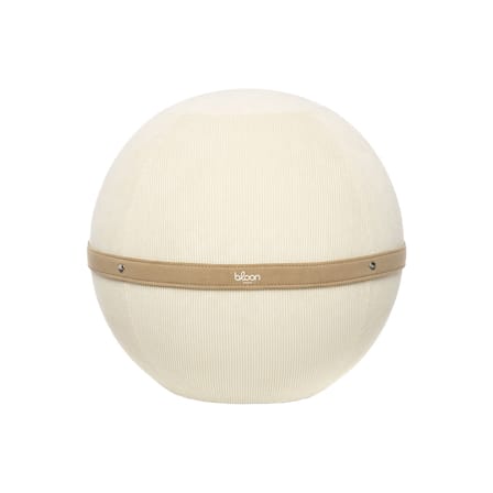 Pouf Côtelé Regular blanc / Ergonomique - Ø 55 cm / Velours côtelé - BLOON PARIS
