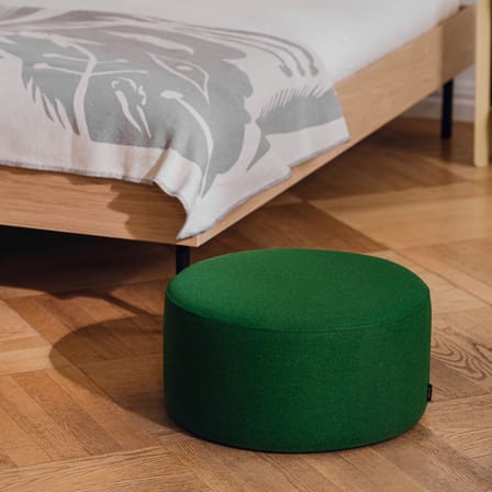 Pouf Folk Petit tessuto verde / Ø 50 x H 25 cm - NOO.MA