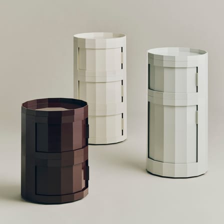 Rangement Facet High / H 66 cm - 3 portes / Avec roulettes - Hay