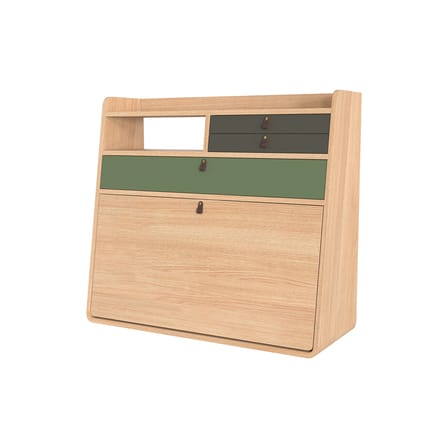 Secrétaire mural Gaston bois vert / L 80 x H 72 cm - Chêne - Hartô