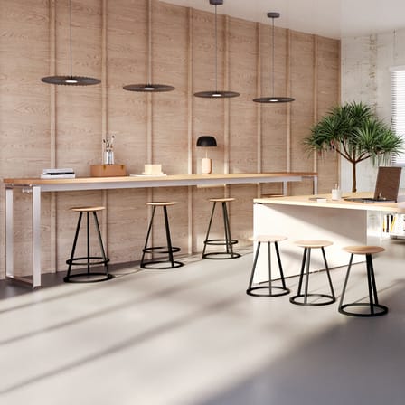 Suspension Carmen Small tissu gris / LED - Ø 50 cm - Hartô