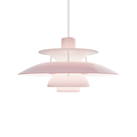 Suspension PH 5 Opal plastique rose / Ø 32 cm - Réédition 1958 - Louis Poulsen
