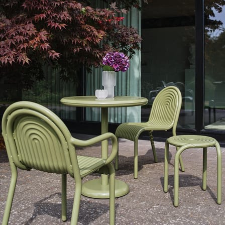 Table ronde Groove métal vert / Ø 70 cm - Tom Dixon