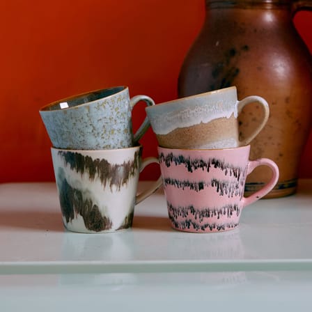 Tasse à cappuccino 70s ceramics céramique multicolore / Set de 4 - 33 cl - HK LIVING