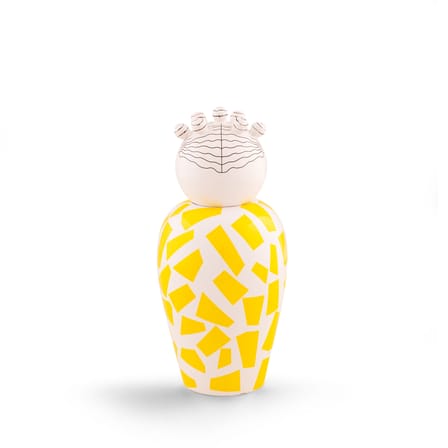 Vase Canopie Rosio céramique jaune / Avec couvercle - Seletti