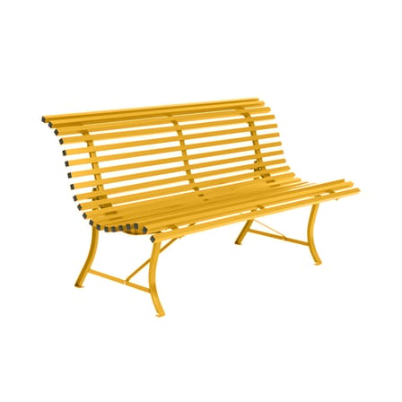 Banc avec dossier Louisiane métal jaune / L 150 cm - Fermob