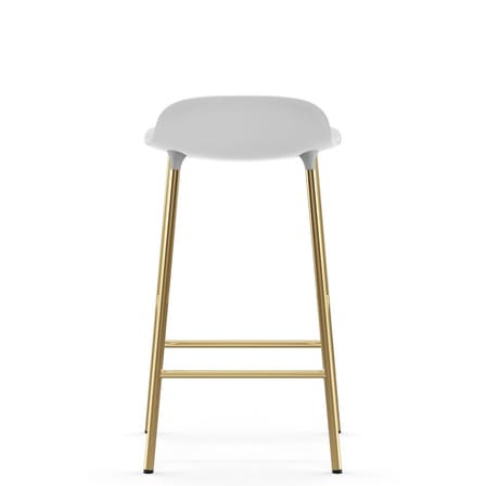 Barhocker Form plastikmaterial weiß / H 65 cm - Stuhlbeine Messing - Normann Copenhagen