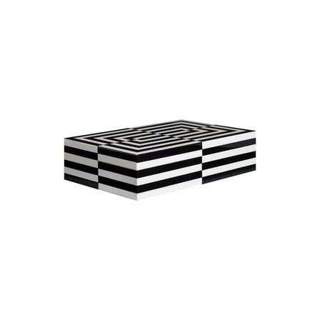 Boîte Op Art Large bois blanc noir / Laque - 30 x 20 cm - Jonathan Adler