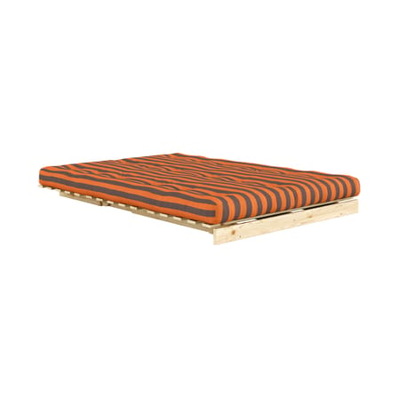 Canapé convertible Roots tissu orange / L 140 cm - 3 positions / Structure pin clair - KARUP
