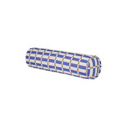 Coussin Cliff Cylinder tissu bleu / Ø 18 x L 70 cm - NOBODINOZ