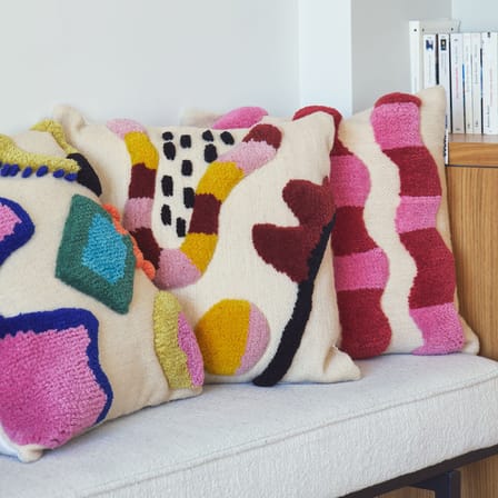 Coussin Fiesta / 45 x 45 cm - Laine recyclée tissée main - COLORTHERAPIS