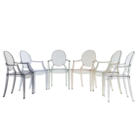 Fauteuil empilable Louis Ghost plastique orange / Polycarbonate 2.0 - Kartell