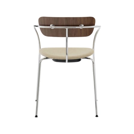 Fauteuil empilable Pavilion AV4 beige bois naturel / assise rembourrée - &tradition