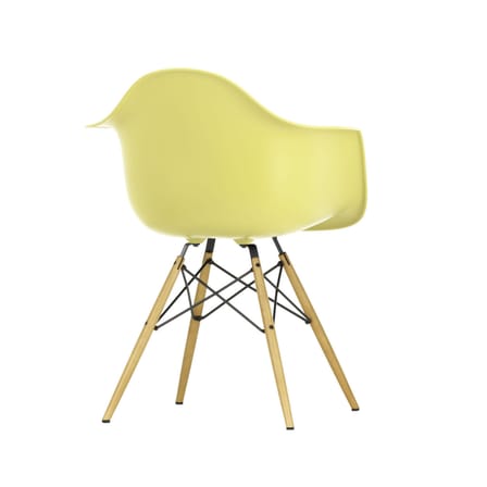 Fauteuil RE DAW - Eames Plastic Armchair plastique jaune / (1950) - Pieds bois clair / Recyclé - Vitra