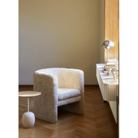 Guéridon Lato LN8 marbre bois naturel / Marbre & bois - Ø 40 x H 50 cm - &tradition