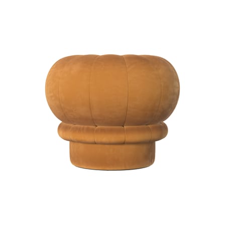 Pouf Claudie tissu jaune / Velours - Hartô