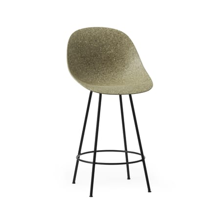Sedia da bar Mat fibre marrone / H 65 cm - Alga - Normann Copenhagen