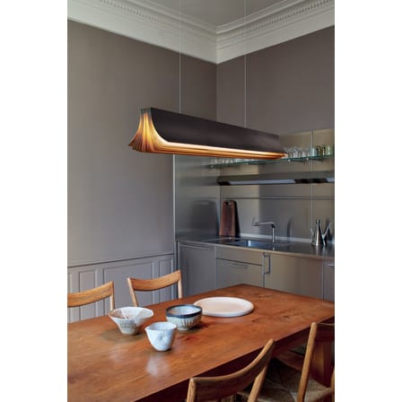 Suspension Respiro LED métal noir or / L 120 cm - DCW éditions