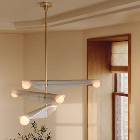 Suspension Sycamore verre gris / 3 niveaux - L 140 cm - TALA