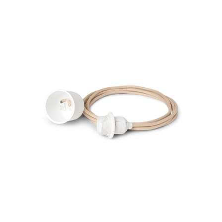 Système électrique pour suspension  tissu beige / Set câble tissu 2m, rosace, douille E27 - Ferm Living
