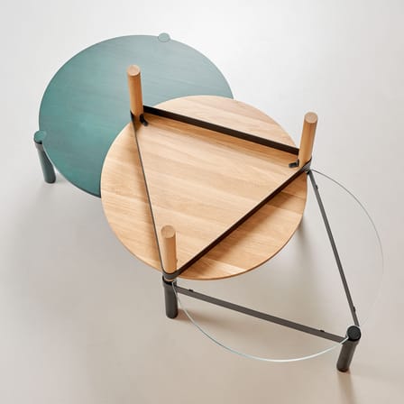 Tavolino Disc vetro trasparente / Ø 80 cm - TIPTOE