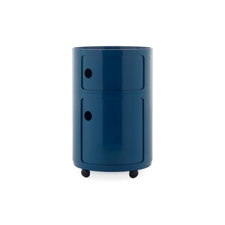 Ablage Componibili New Big plastikmaterial blau / 2 Schubladen - Ø 42 x H 61,5 cm - Kartell