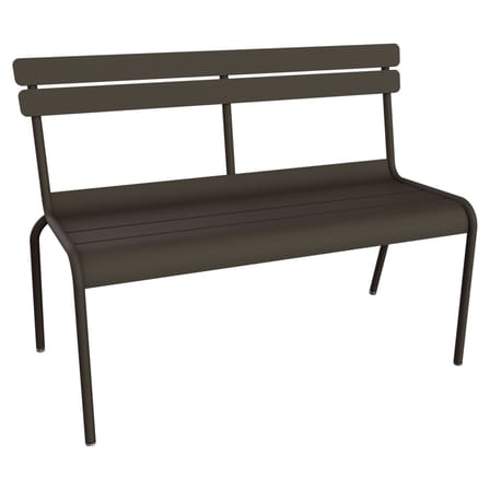 Banc avec dossier Luxembourg métal marron / 3 places - L 118 cm - Fermob