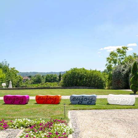 Banc Enjoy plastique vert / 2 places - L 124 cm / Intérieur & extérieur - Slide