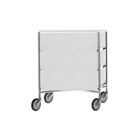 Caisson à roulettes Mobil plastique blanc / 3 tiroirs - Kartell