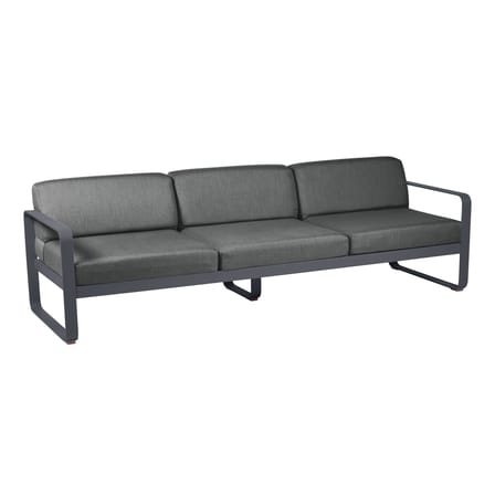Canapé de jardin 3 places Bellevie métal tissu gris / L 235 cm - Tissu graphite - Fermob
