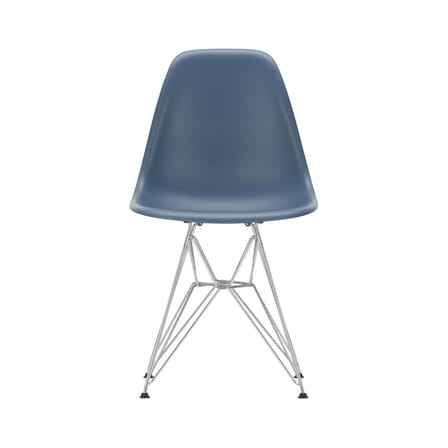 RE DSR - Eames Plastic Side Chair Chair plastic material blue / (1950) - Chrome legs / Recycled - Vitra