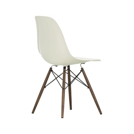Chaise RE DSW - Eames Plastic Side Chair plastique gris / (1950) - Pieds bois foncé / Recyclé - Vitra