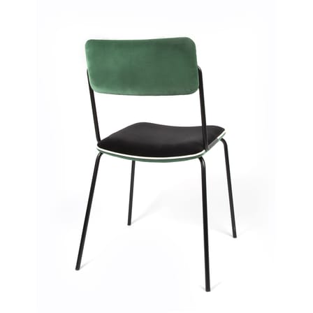 Chaise rembourrée Double jeu tissu vert noir / Velours - Maison Sarah Lavoine