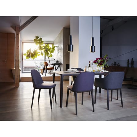 Chaise rembourrée Softshell Side Chair tissu gris / 4 pieds - Vitra