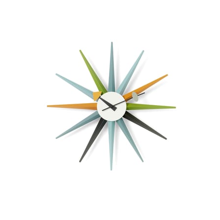Sunburst Clock Clock wood multicoloured / By George Nelson, 1948-1960 / Ø 47 cm - Vitra