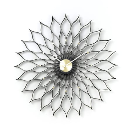 Sunflower Clock Clock wood black / By George Nelson, 1948-1960 / Ø 75 cm - Vitra