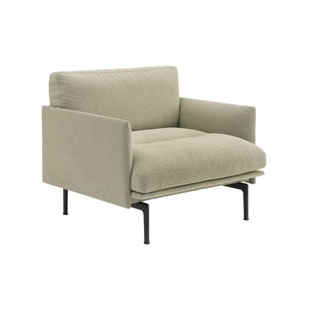 Fauteuil rembourré Outline Soft tissu beige - Muuto