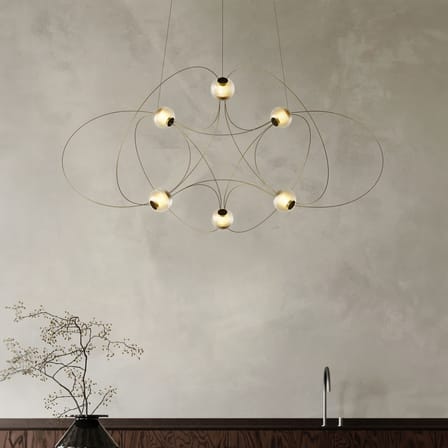 Munari 6 Pendant metal gold / LED - Ø 120 x H 45 cm / Pre-assembled version - DCW éditions