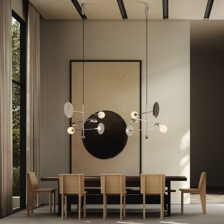 Sospensione Sahn metallo argento / Modulare - L 125 x H 58 cm - 101 COPENHAGEN