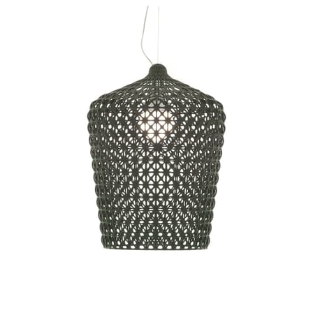 Suspension Kabuki plastique noir / Ø 50 x H 63 cm - ajouré - Kartell