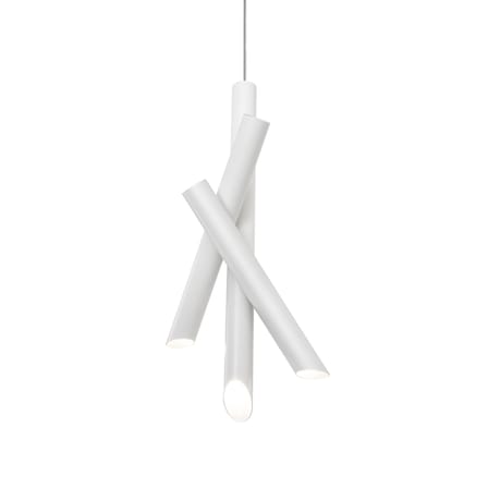 Suspension Tubes 3 LED métal blanc / H 50 cm - Nemo