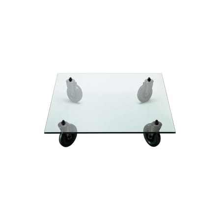 Table basse Gae Aulenti verre transparent / Gae Aulenti, 1980 - 100 x 100 cm - Fontana Arte