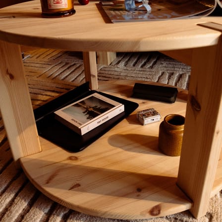 Table basse Tuck bois naturel / Plateau bas - Ø 70 cm - KARUP