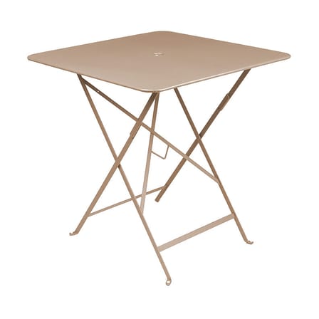 Table pliante Bistro métal beige / 71 x 71 cm - Trou pour parasol - Fermob