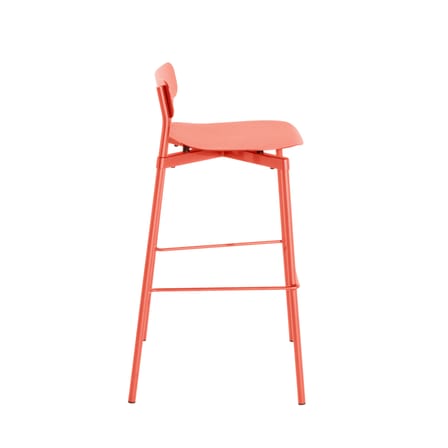 Tabouret haut empilable Fromme métal rose orange / H 75 cm - Aluminium - Petite Friture